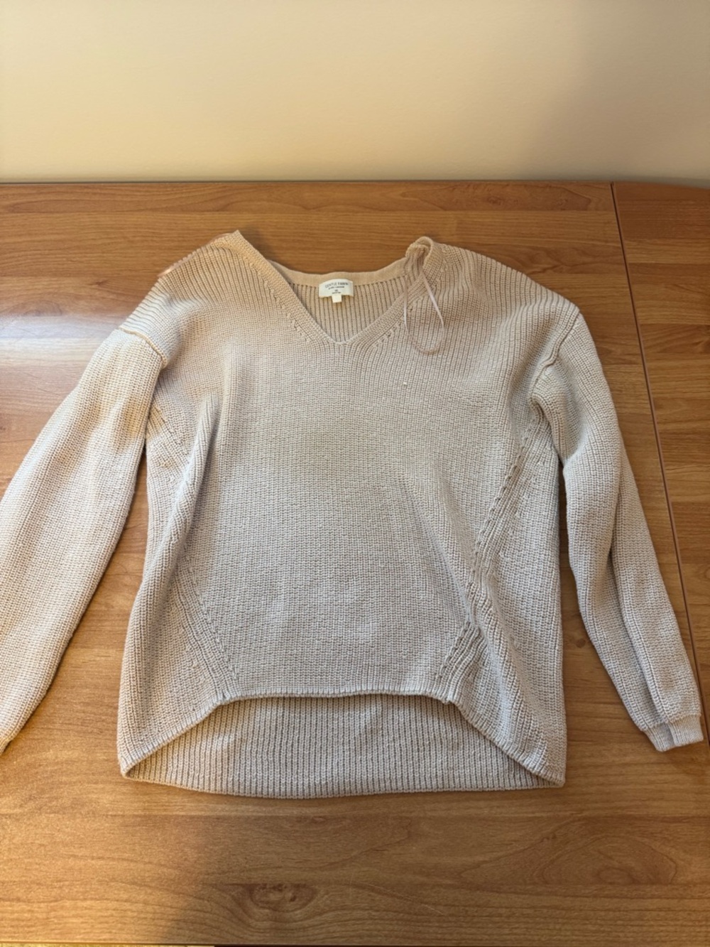 Gentle Fawn V-Neck Lightweight Knit Sweater - Beige